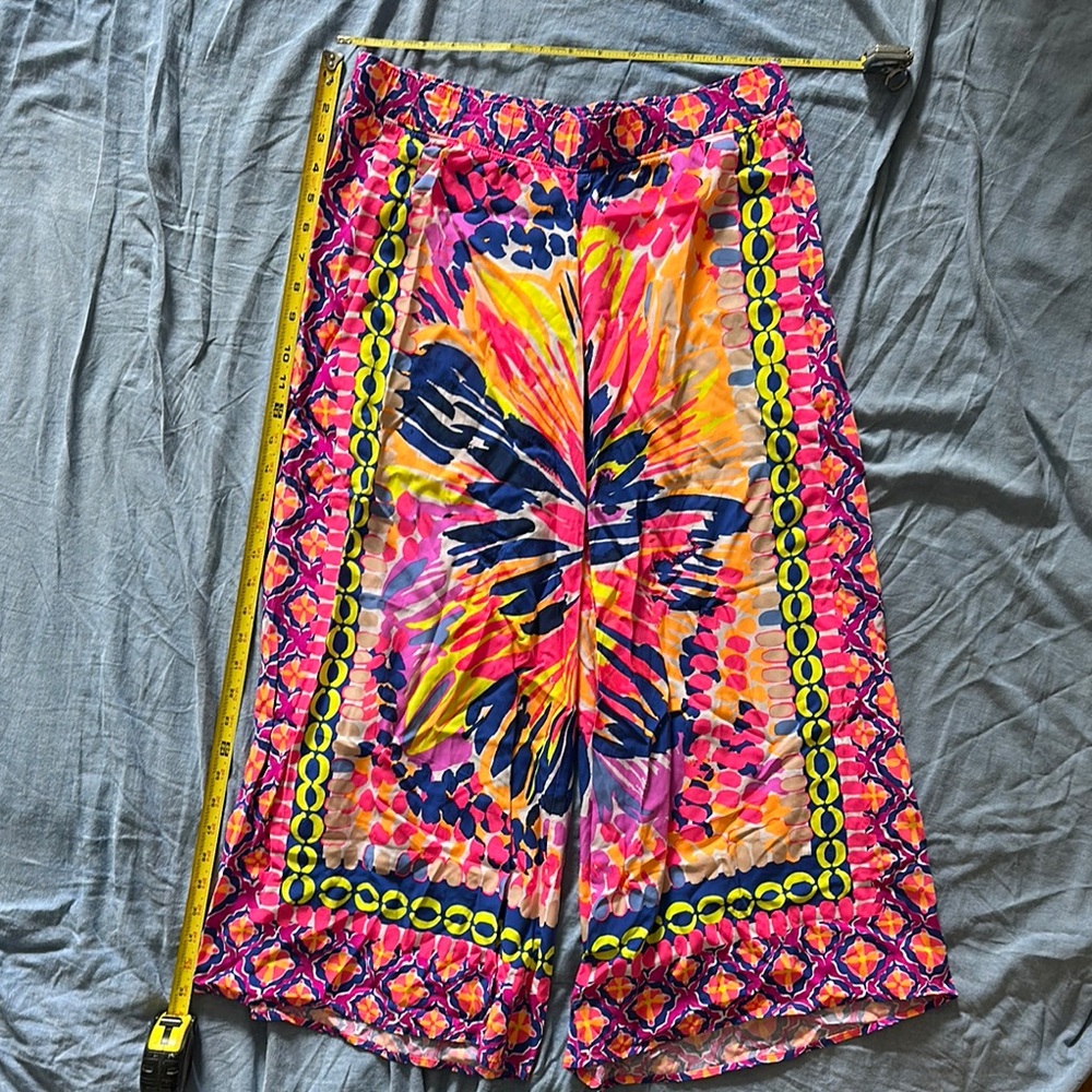Lilly Pulitzer lightweight Vibrant Multicolor Patterned wide leg palazzo pants